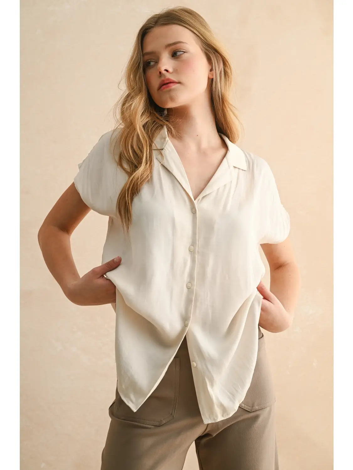 Harper Cap Sleeve Button Down