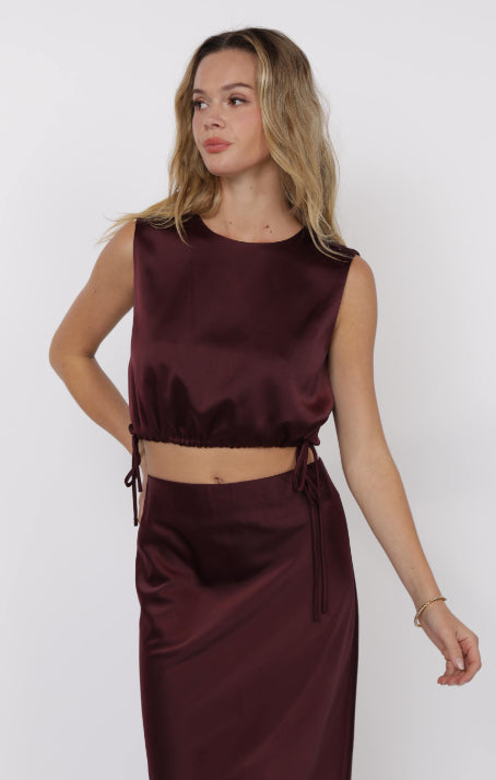 Deep Trance Tank Crop With Side Ties