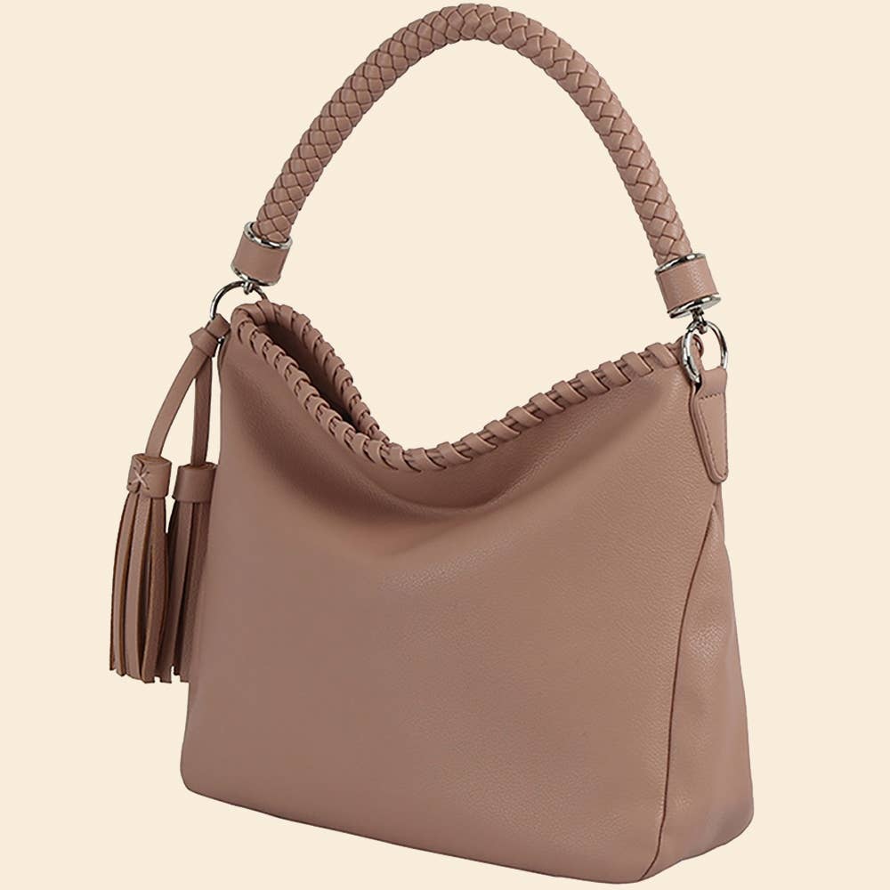 Braided Top Handle Shoulder Bag