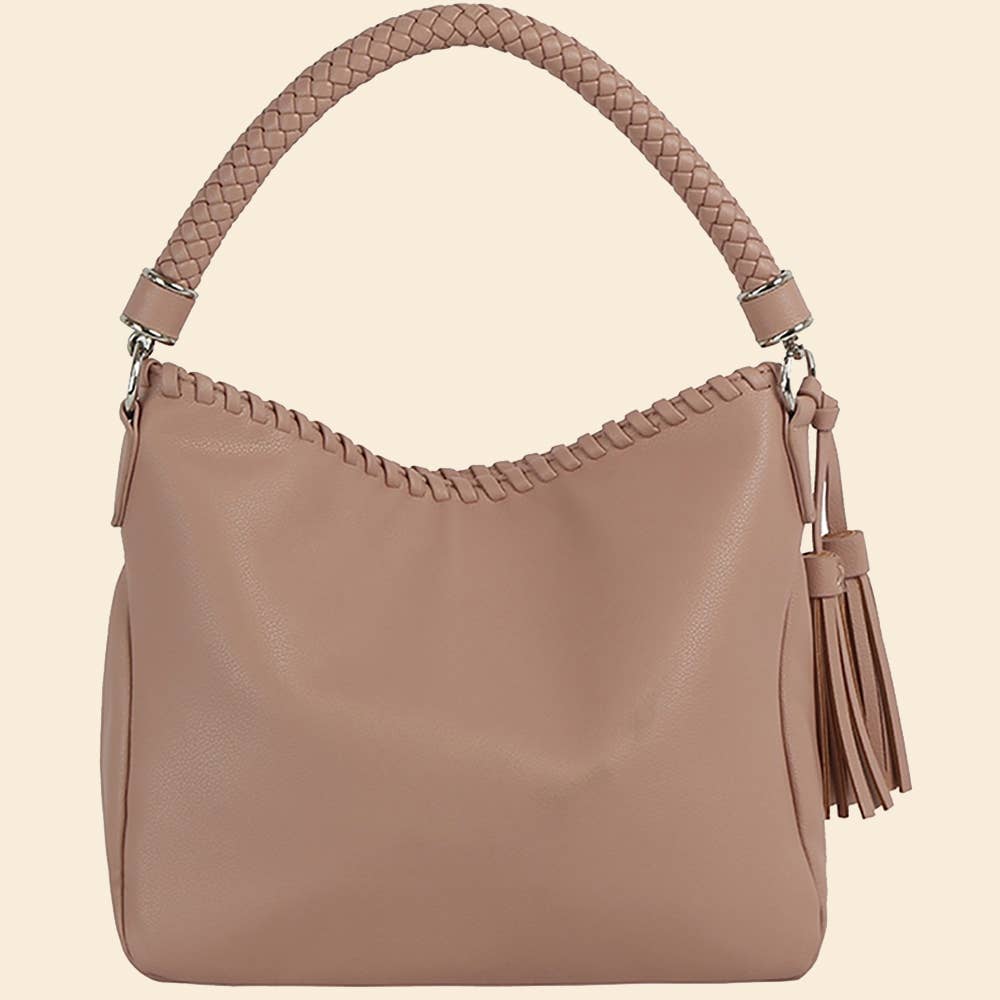 Braided Top Handle Shoulder Bag