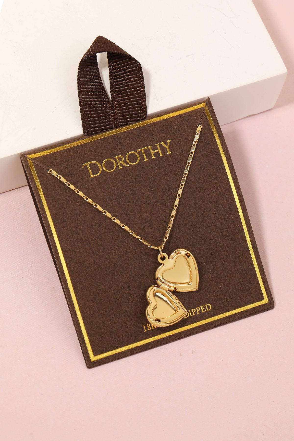 Gold Dipped Locket Heart Pendant Necklace