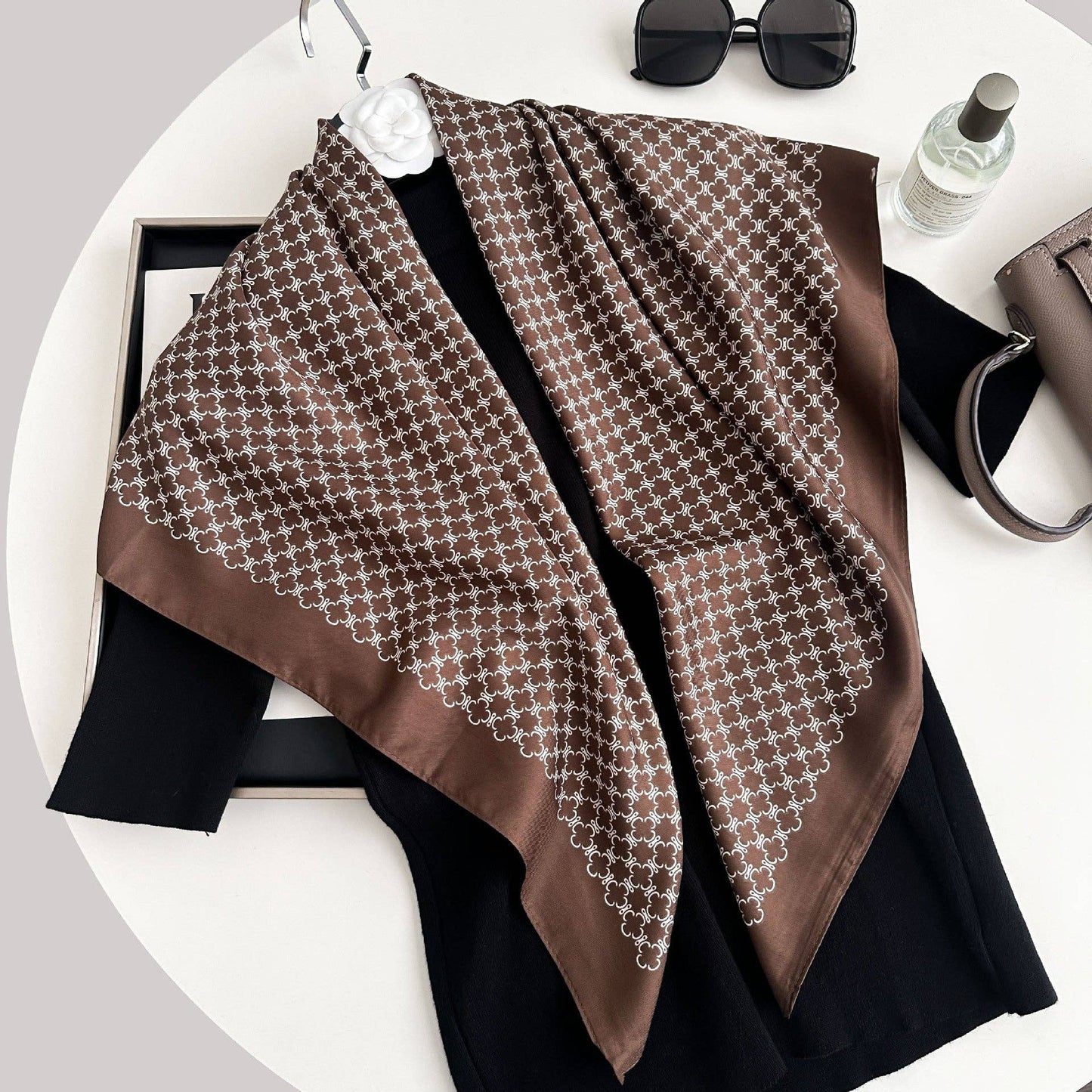 Color Block Silk Scarf