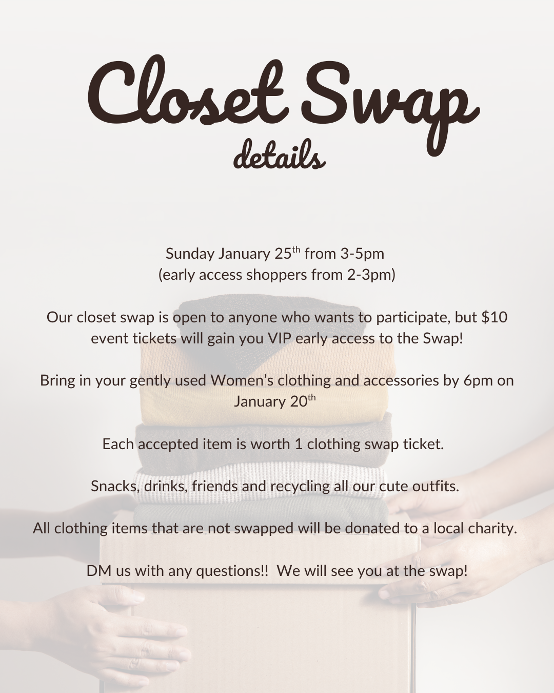 Closet Swap Tickets