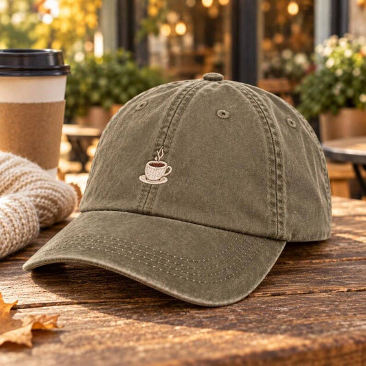 Coffee Cup Embroidered Dad Hat
