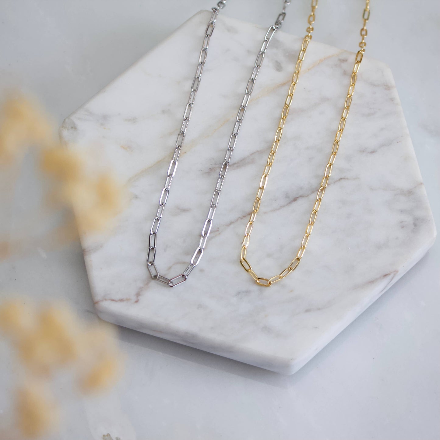 Mini Paperclip Chain Choker Necklace