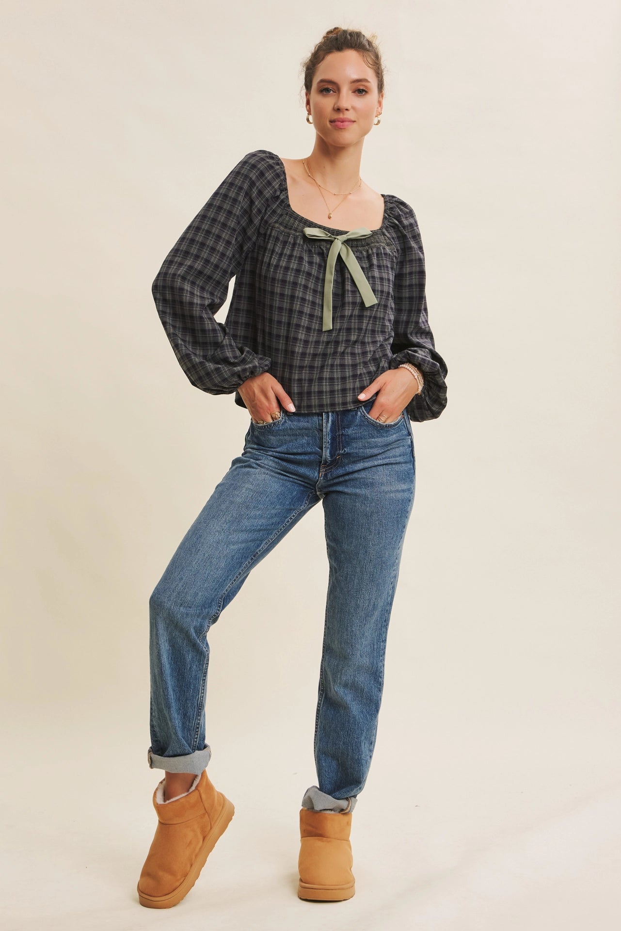 Penelope Plaid Blouse