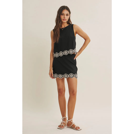 Luna Lace Trim Mini Skirt