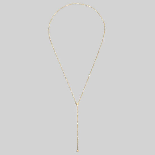 Flat Sequin Chain Ball-End Lariat Necklace
