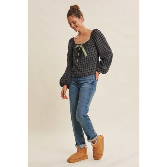 Penelope Plaid Blouse