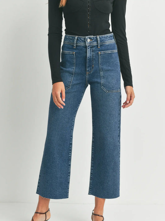 Just Black Denim Hight Rise Utility Wide Leg Denim