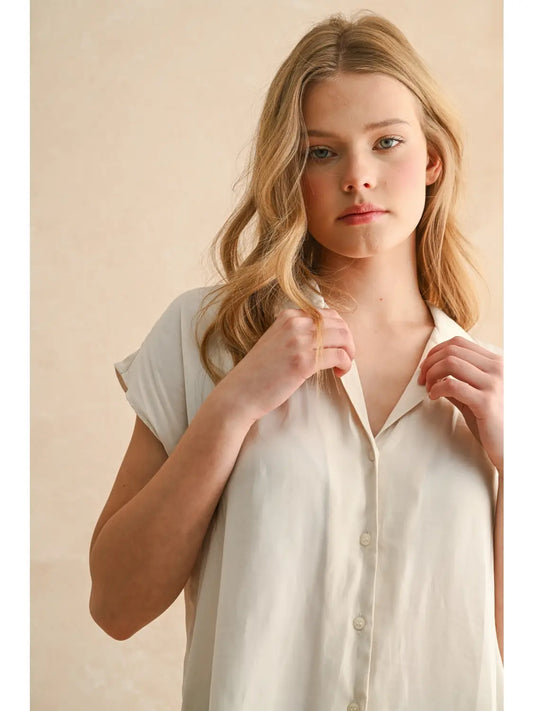 Harper Cap Sleeve Button Down