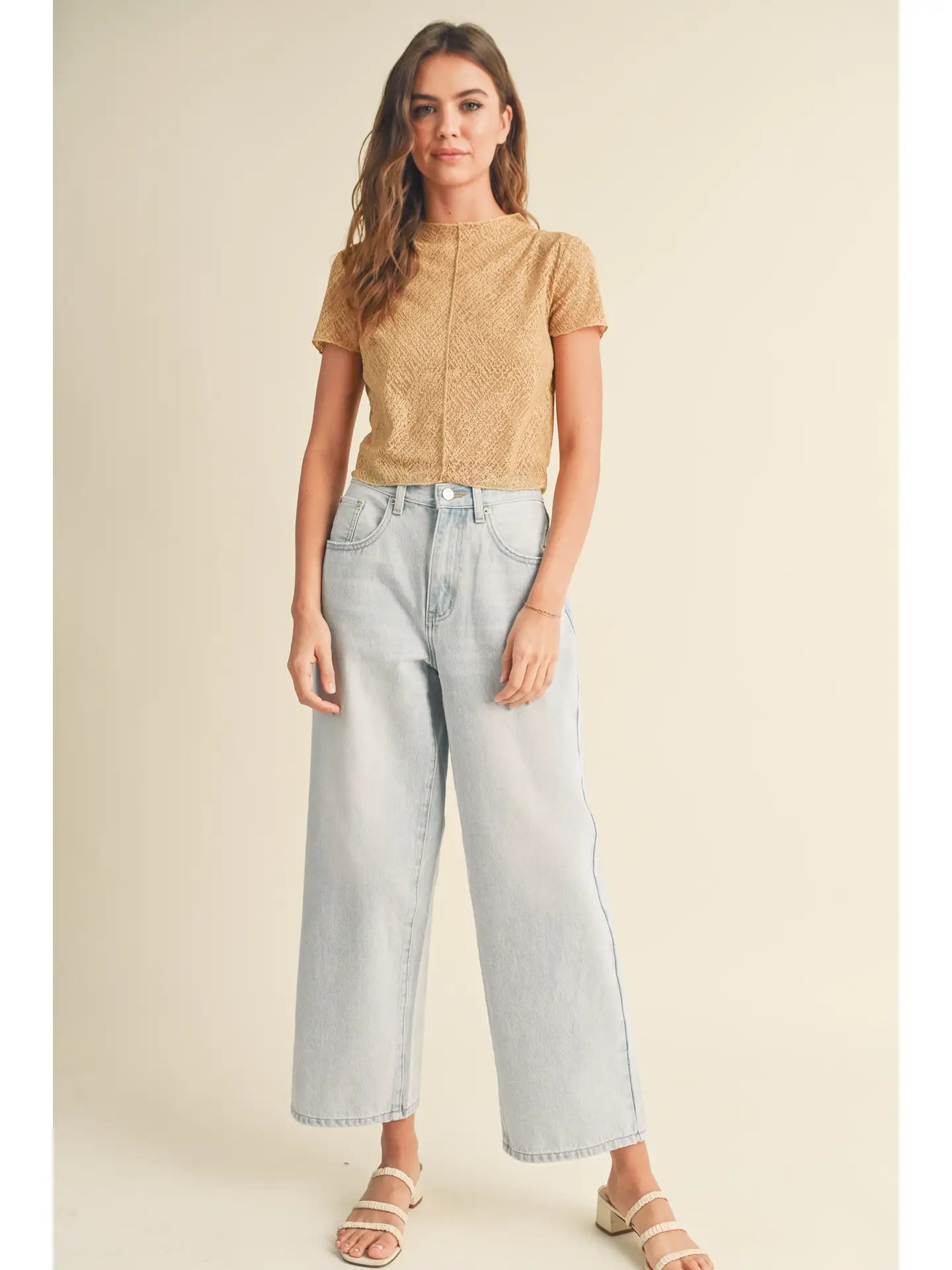 Lila Patterned Fabric Top