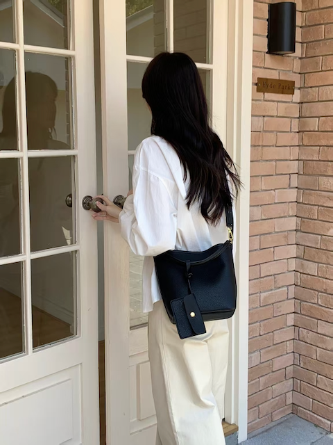 Leather Hobo Crossbody Bag