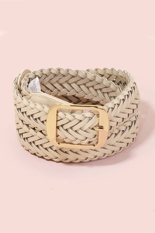 Faux Leather Braided Belt