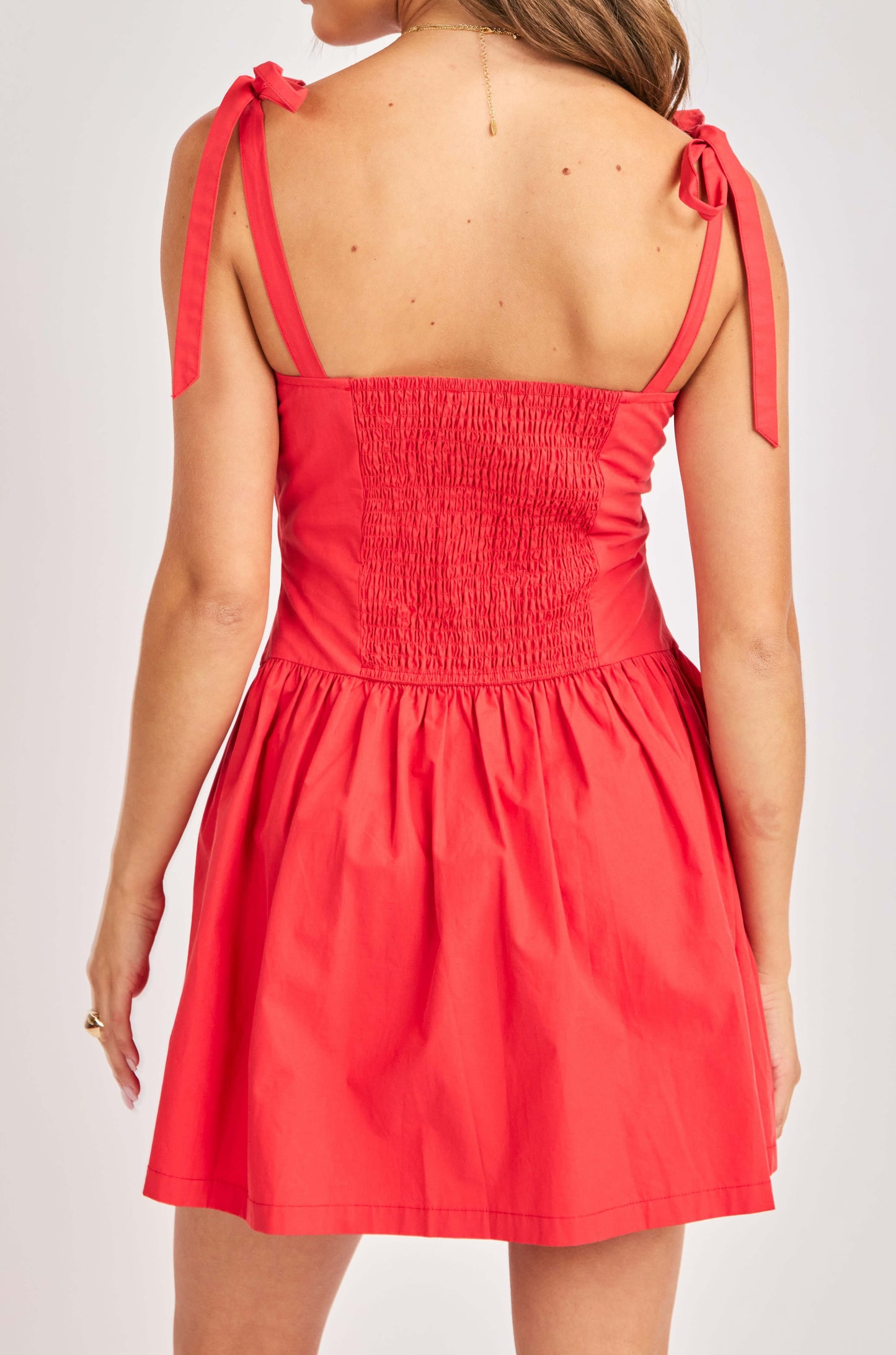 Canyon Pintuck Tie Mini Dress