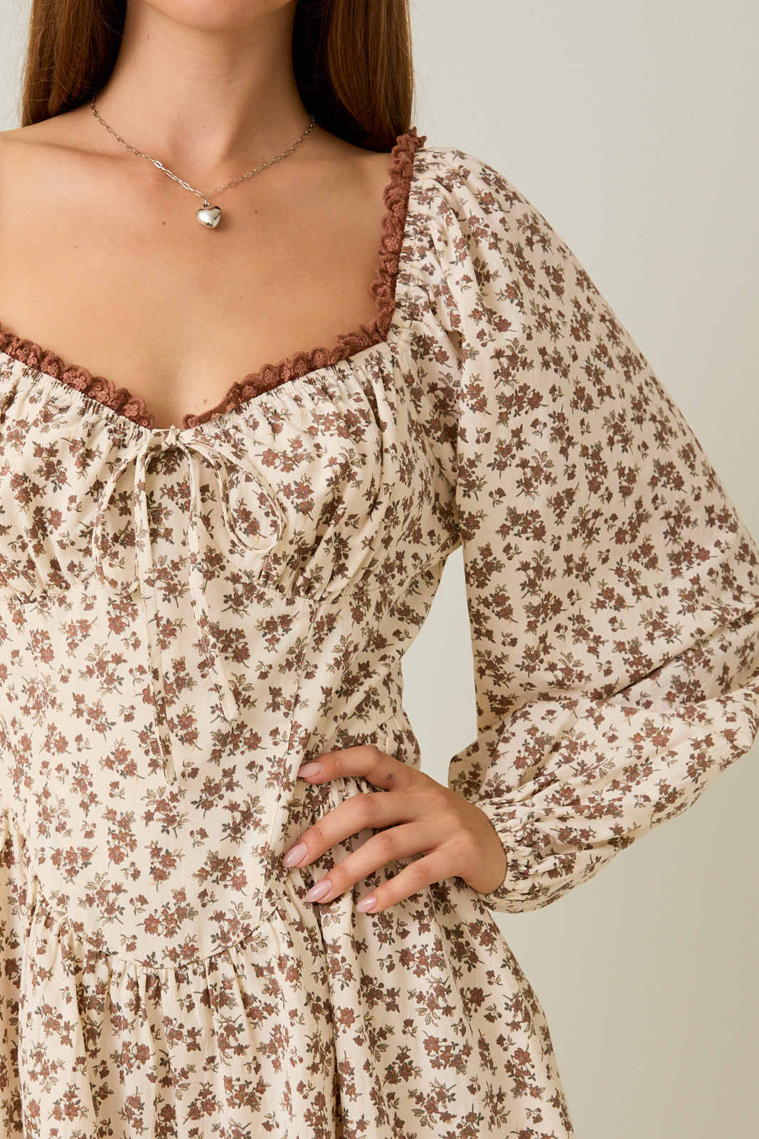 Mabel Brown Floral Dress