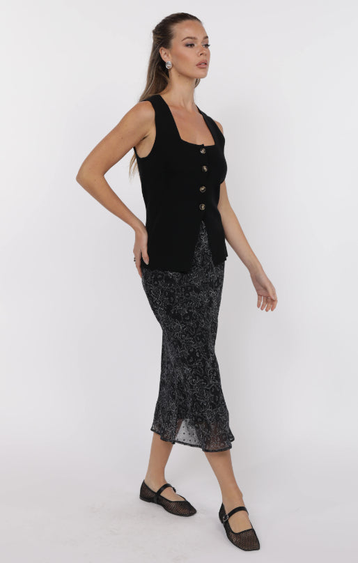 Myra Button Front Knit Vest