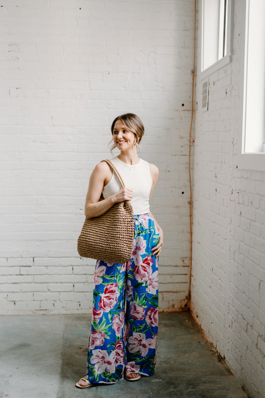 Technicolor Elastic Waist Pants