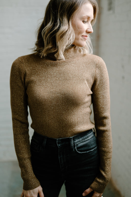 Garner Long Sleeve Metallic Top