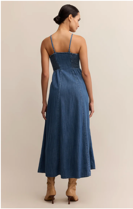 Angel Eyes Denim Midi Dress