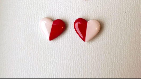 Glossy Heart Studs