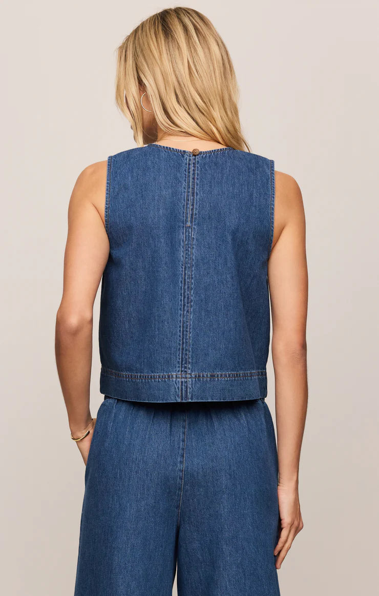 Z Supply Sun Seeker Denim Cropped Tank