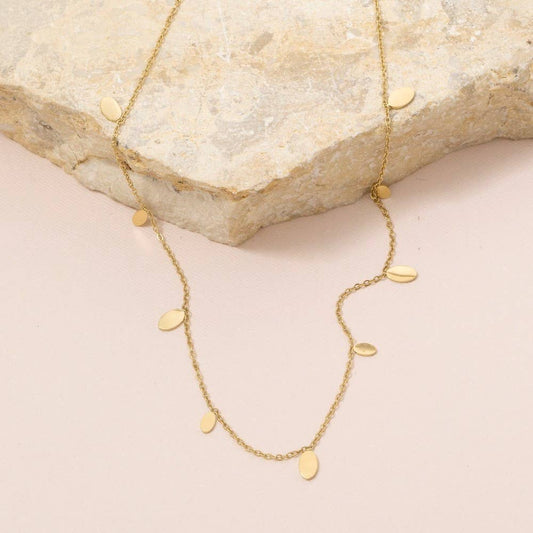Oval Disc Charm Necklace