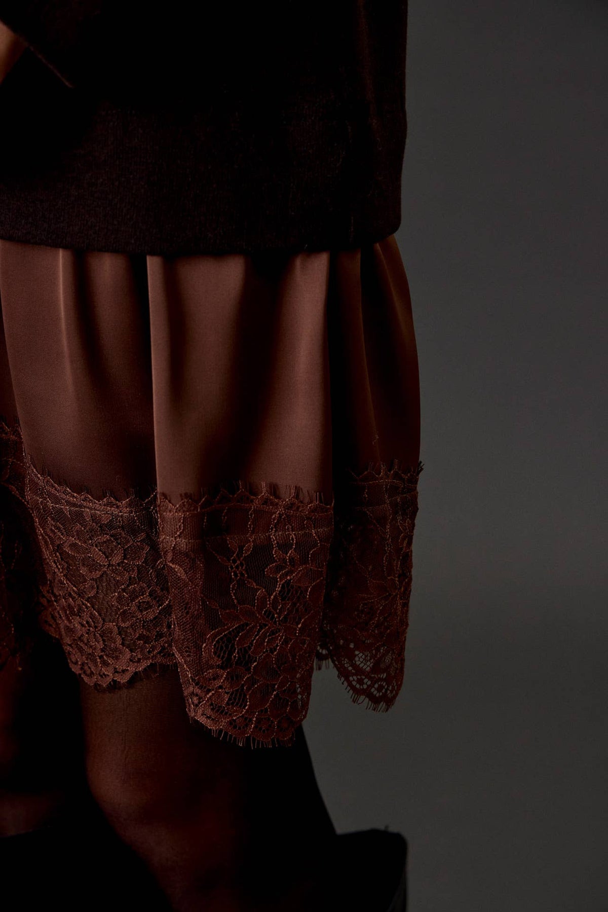 The Marielle Lace-Trim Sweater Dress