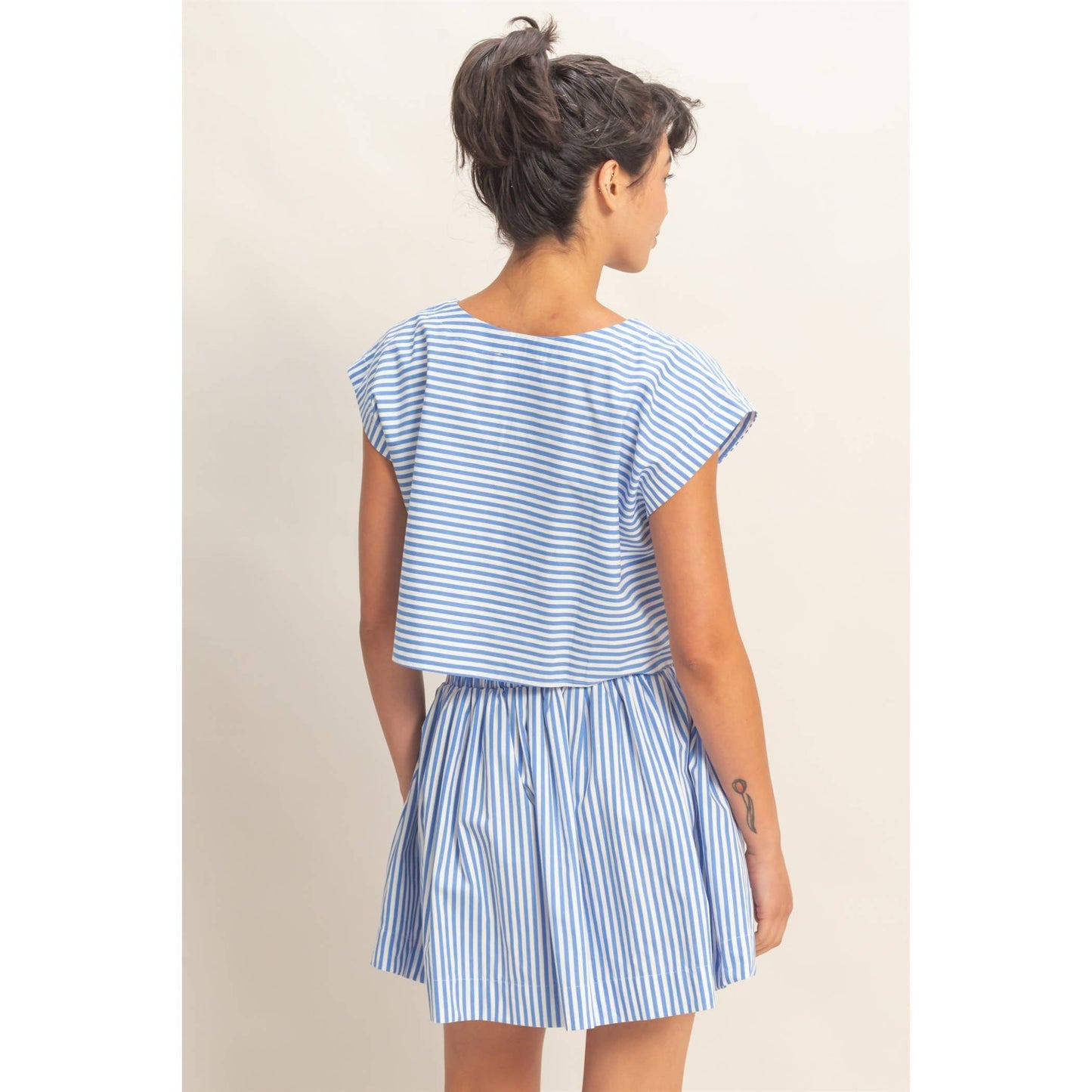 Coastal Gathered Mini Skirt