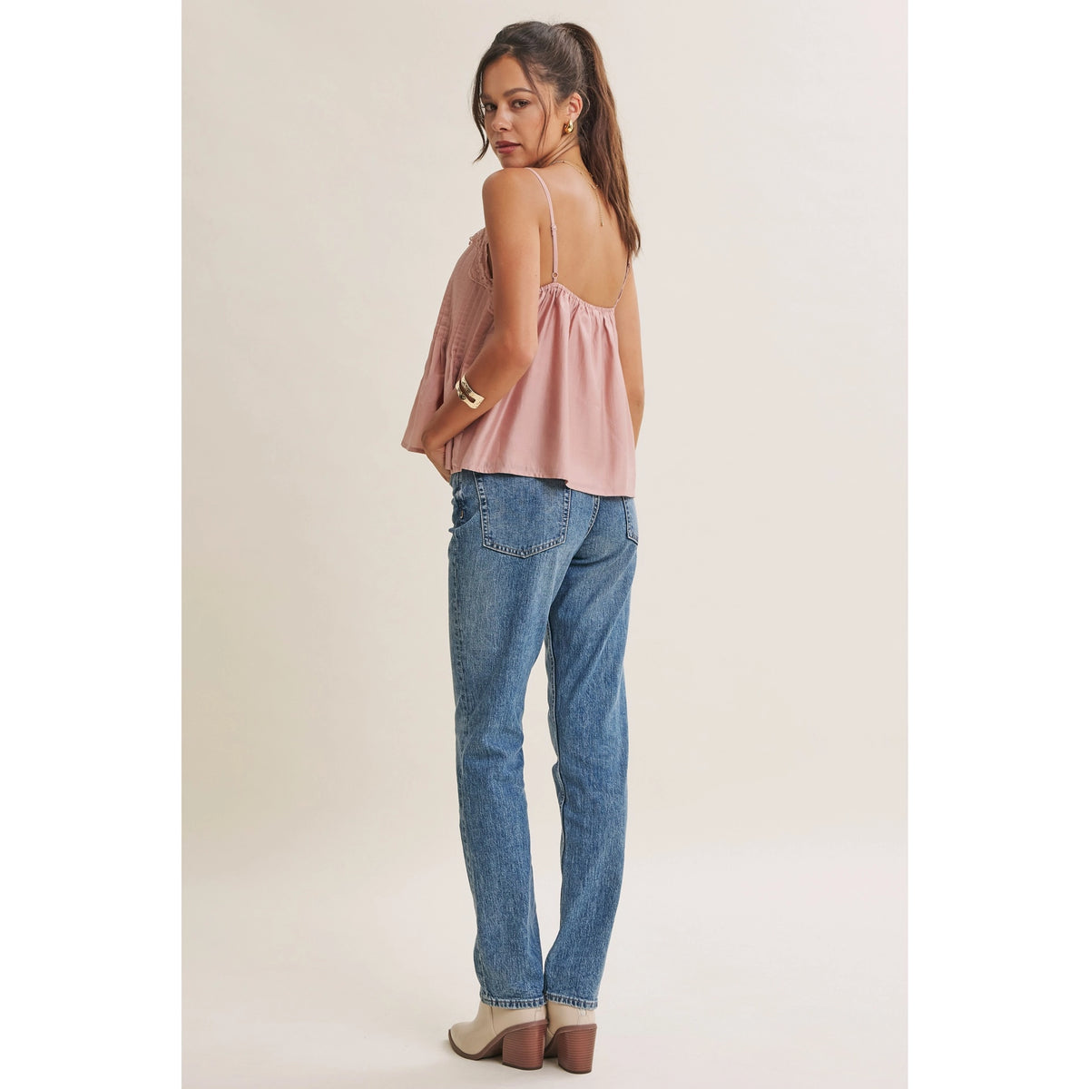 Rosalie Lace Pintuck Tank