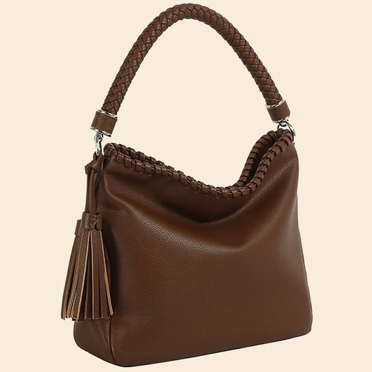 Braided Top Handle Shoulder Bag