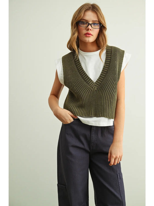 The Collins Cropped Sweater Vest
