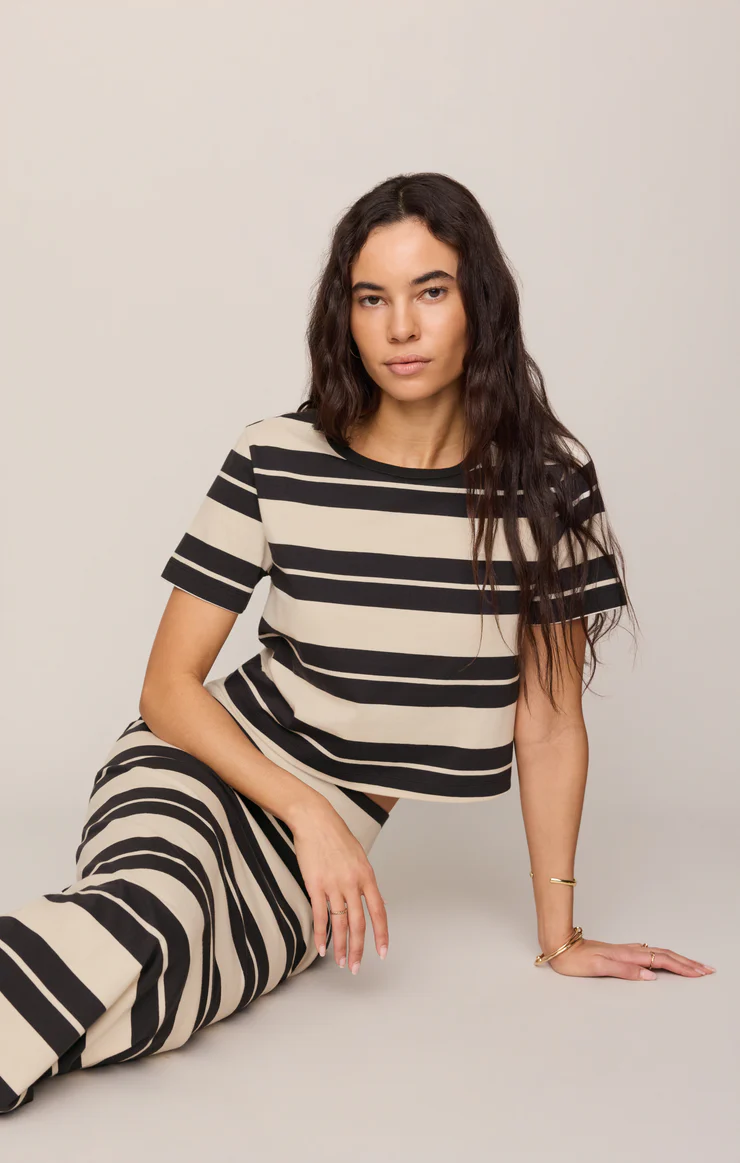 Z Supply Gail Striped Jersey Midi Skirt
