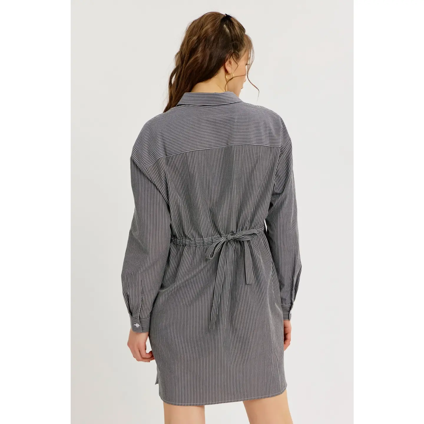 Oversized Stripe Shirt Dress