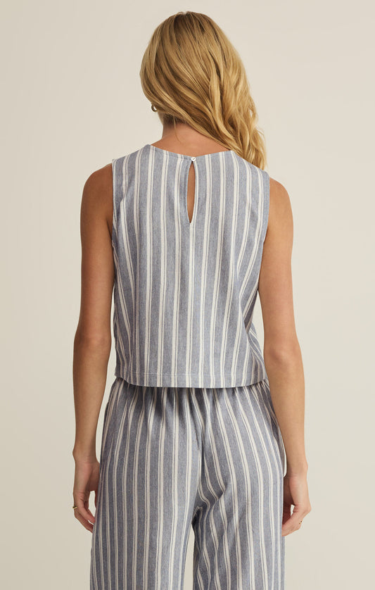 Sloane Knit Striped Top in Stone