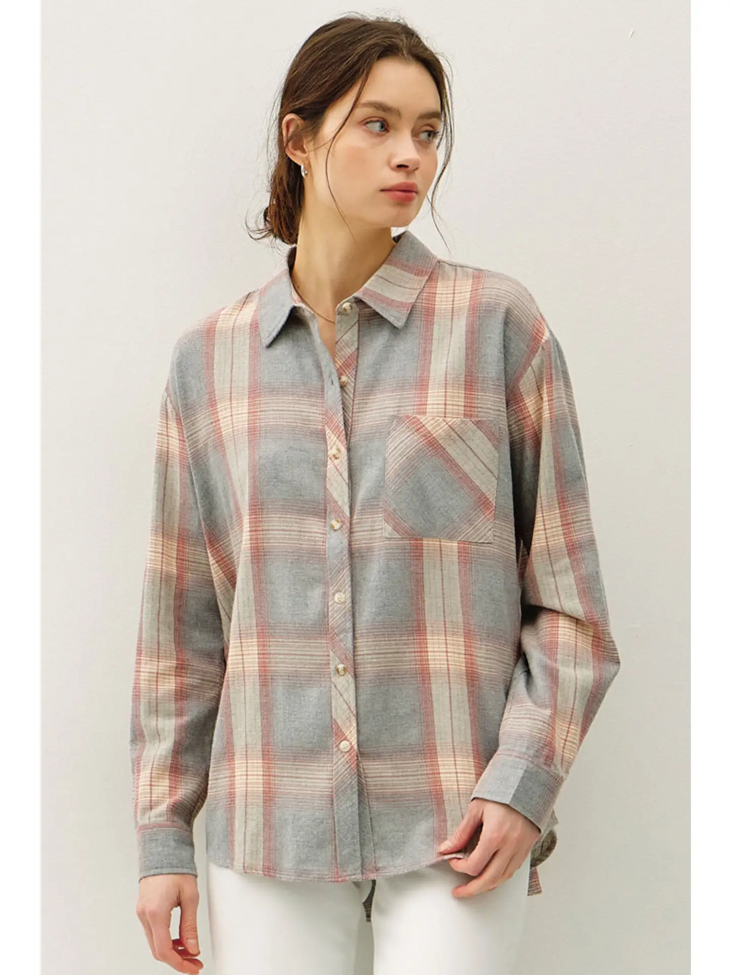 Classic Plaid Long Sleeve Button Up