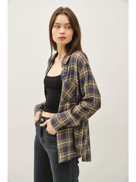 Classic Plaid Long Sleeve Button Up
