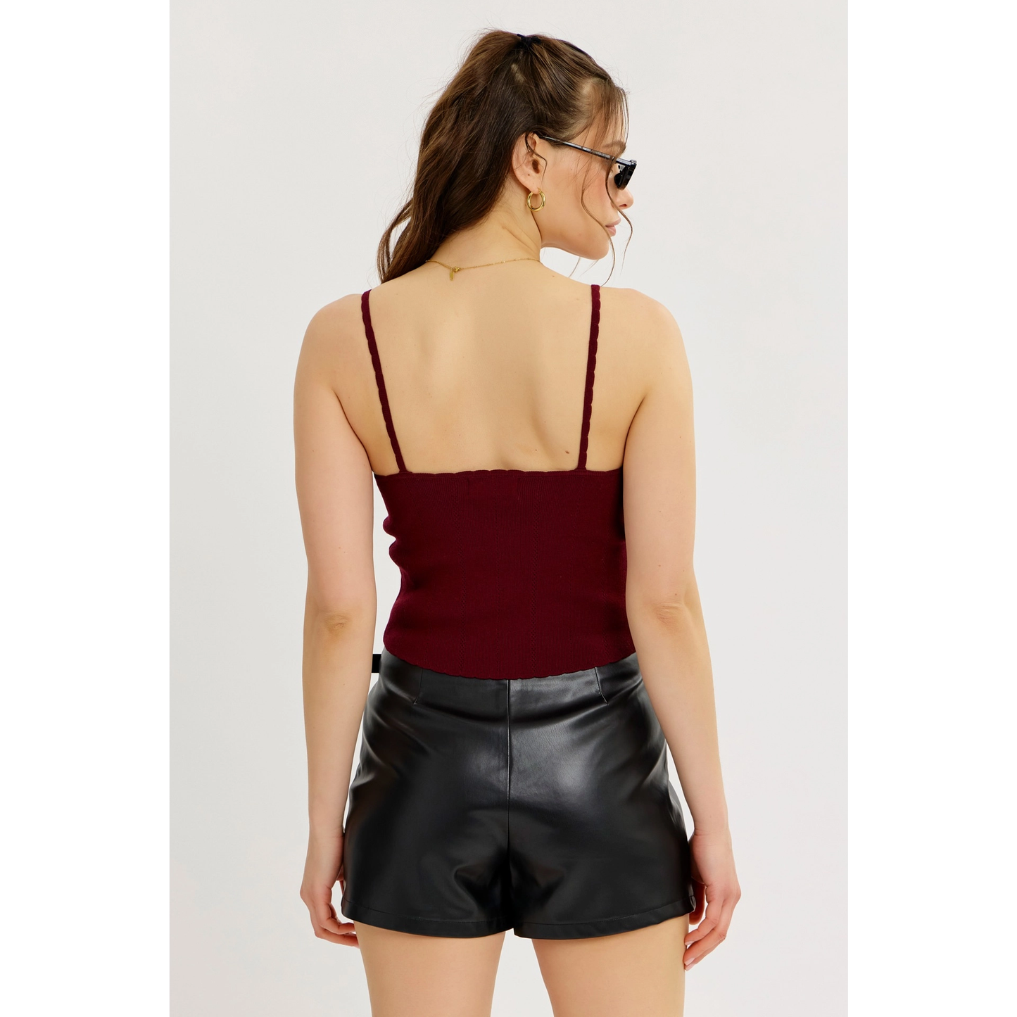 Pointelle Knit Sweater Cami