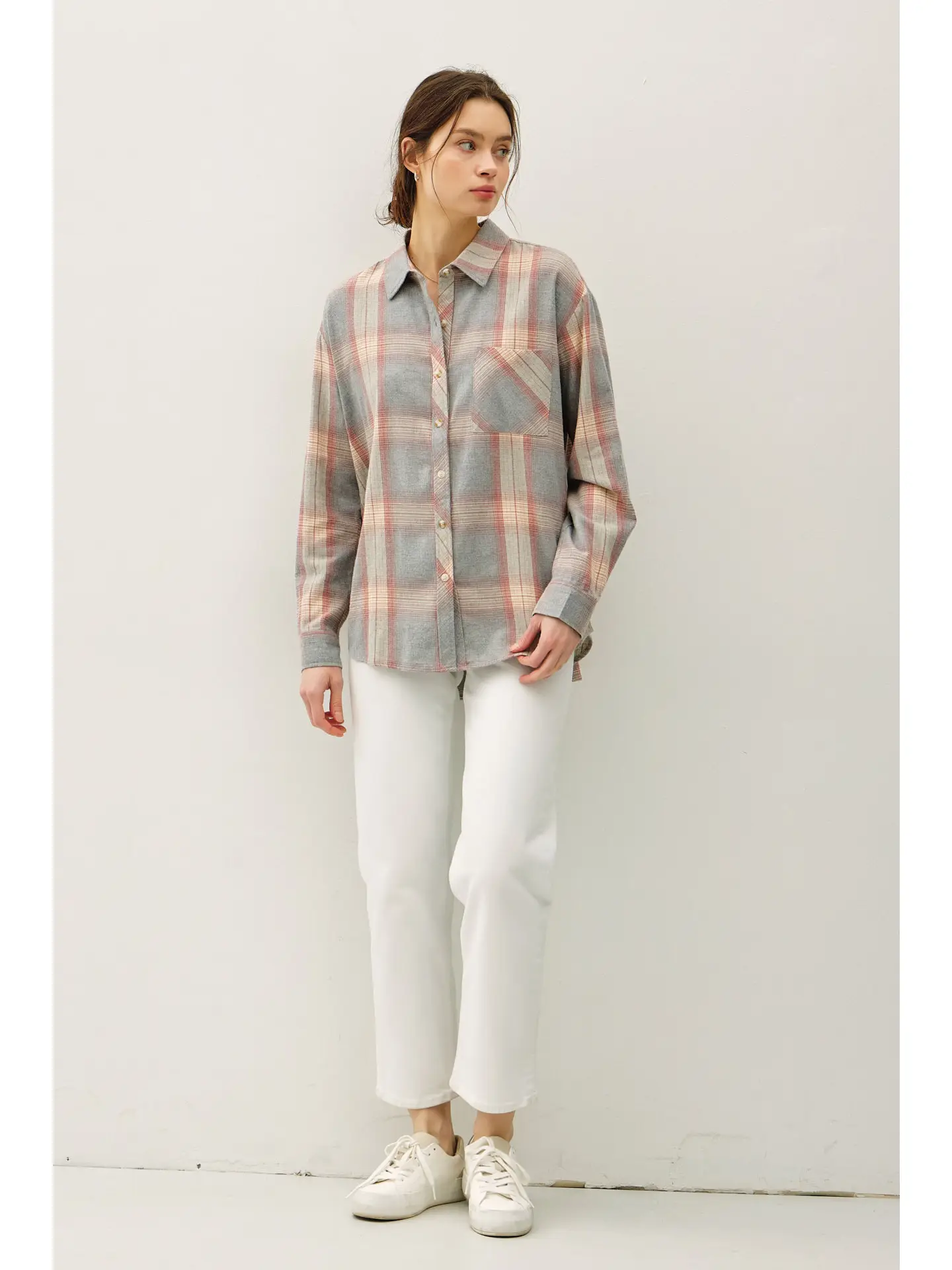 Classic Plaid Long Sleeve Button Up