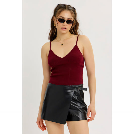 Pointelle Knit Sweater Cami