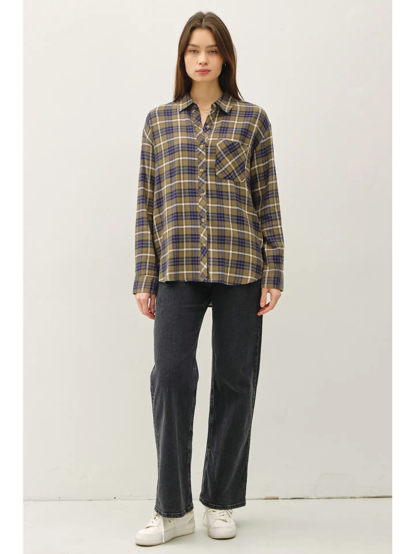 Classic Plaid Long Sleeve Button Up