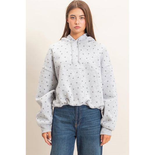 Star Print Bubble Hoodie