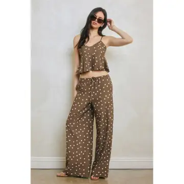 Mocha Polka Dot Top
