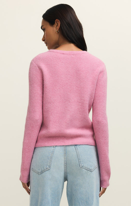 Z Supply Medina Rib Cardigan in Pink Crush