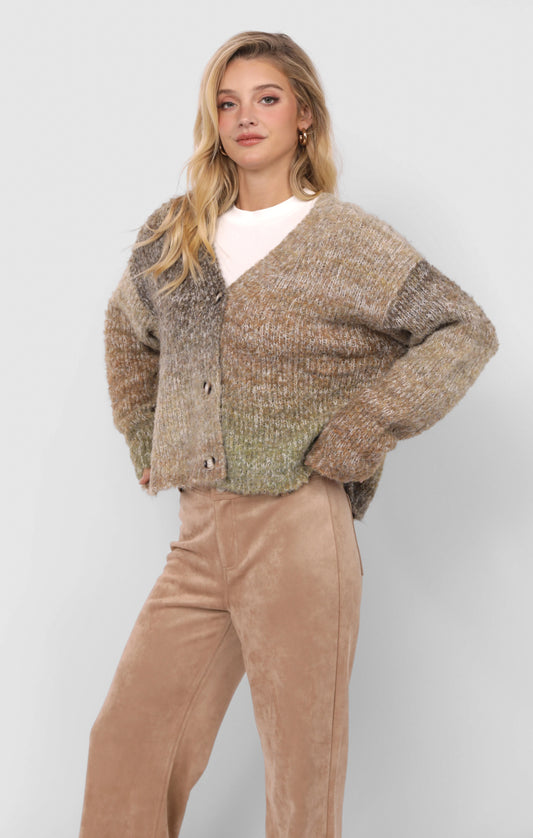 Smiley Fuzzy Knit Cardigan