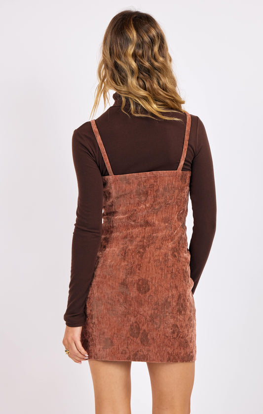 Velvet Button Front Mini Dress