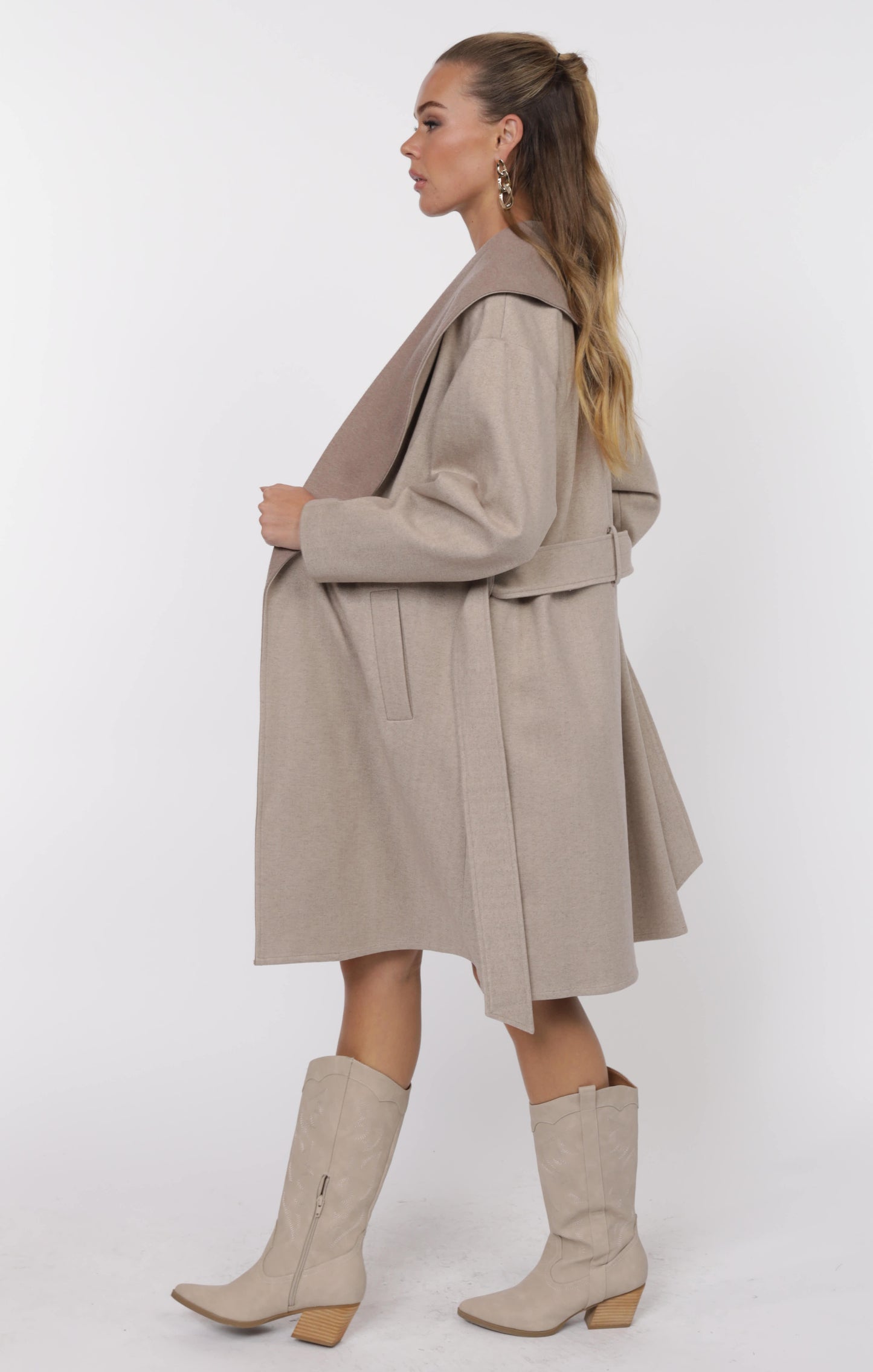 Edith Contrast Collar Coat