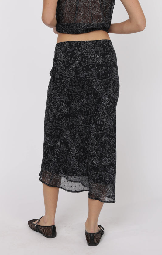 Passionate Chiffon Lined Midi Skirt