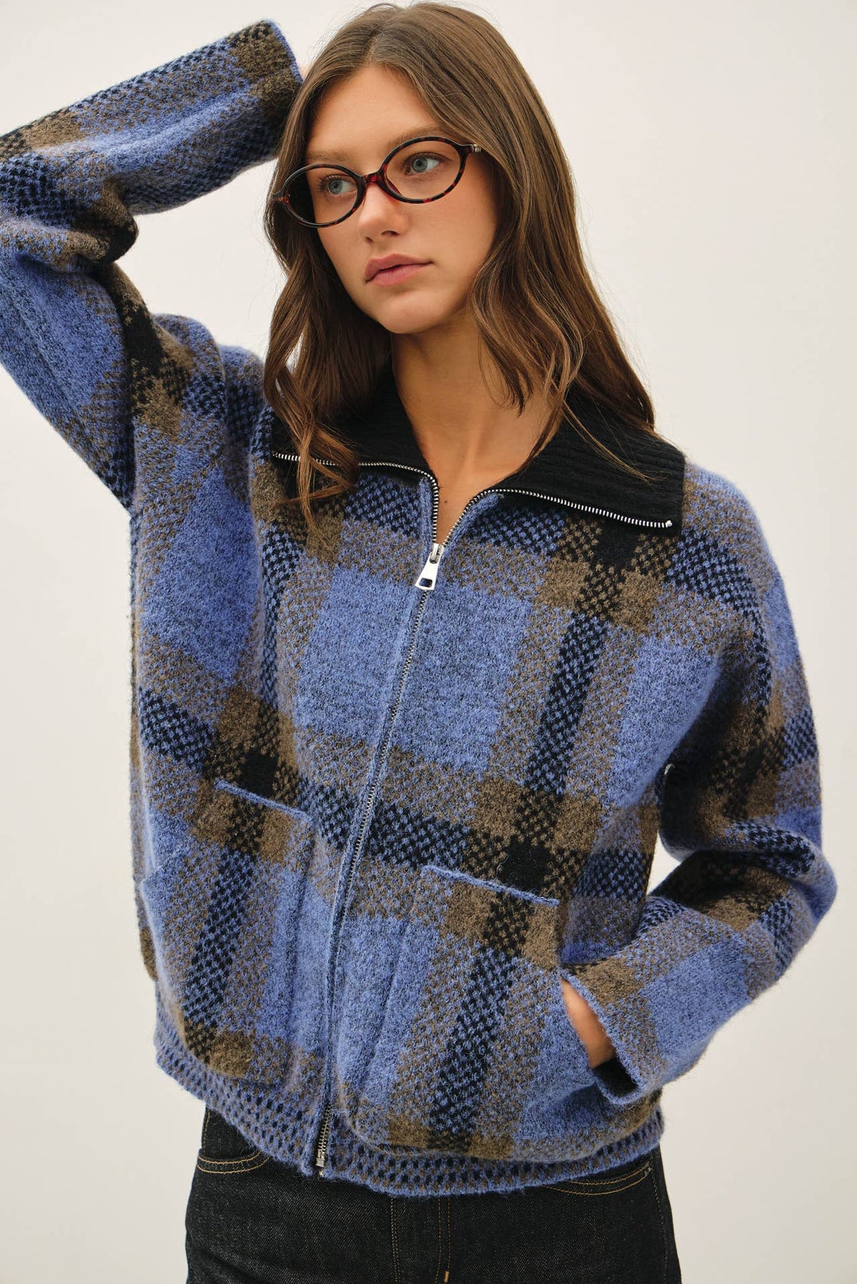 Cozy Check Zip Jacket