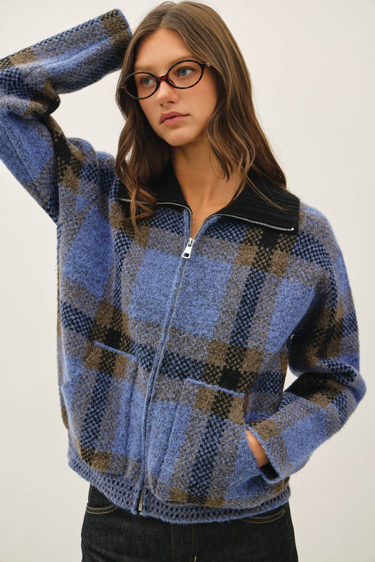Cozy Check Zip Jacket